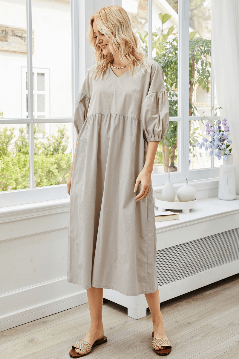 Loose High Waist Smock Dress