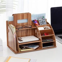 Holz-Desktop-Organizer für Bürobedarf, Aufbewahrungsregal, Holz-Schreibtisch-Organizer, für Zuhause, Bürobedarf, Aufbewahrungsregal 