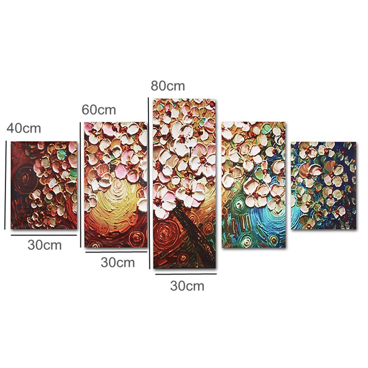 5Pcs Flower Tree Abstract Canvas Print Paintings Pictures Art Home Decor Unframed