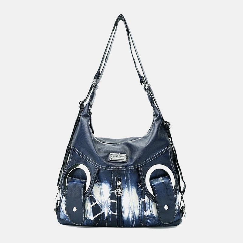 Frauen Tie Dye Multi-Carry wasserdichte große Kapazität Umhängetasche Schultertasche Handtasche Rucksack 