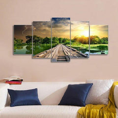 5Pcs Modern Art Printing Lake Landscape Poster Canvas Painting Home Wall Decor