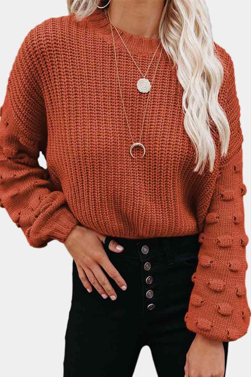 Bishop Sleeve Chunky Knit Sweater