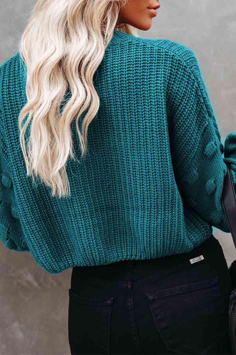 Bishop Sleeve Chunky Knit Sweater