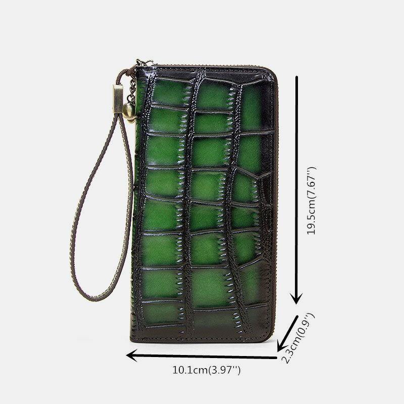 Frauen Echtes Leder Alligator Muster Retro Weiche Leder Tasche Multi-slot Karte Halter Brieftasche Clutch Geldbörse 