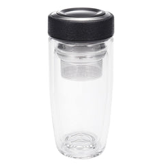 380ML Double Wall Glass Tea Tumbler Water Bottle with Filter Infuser Travel Mug