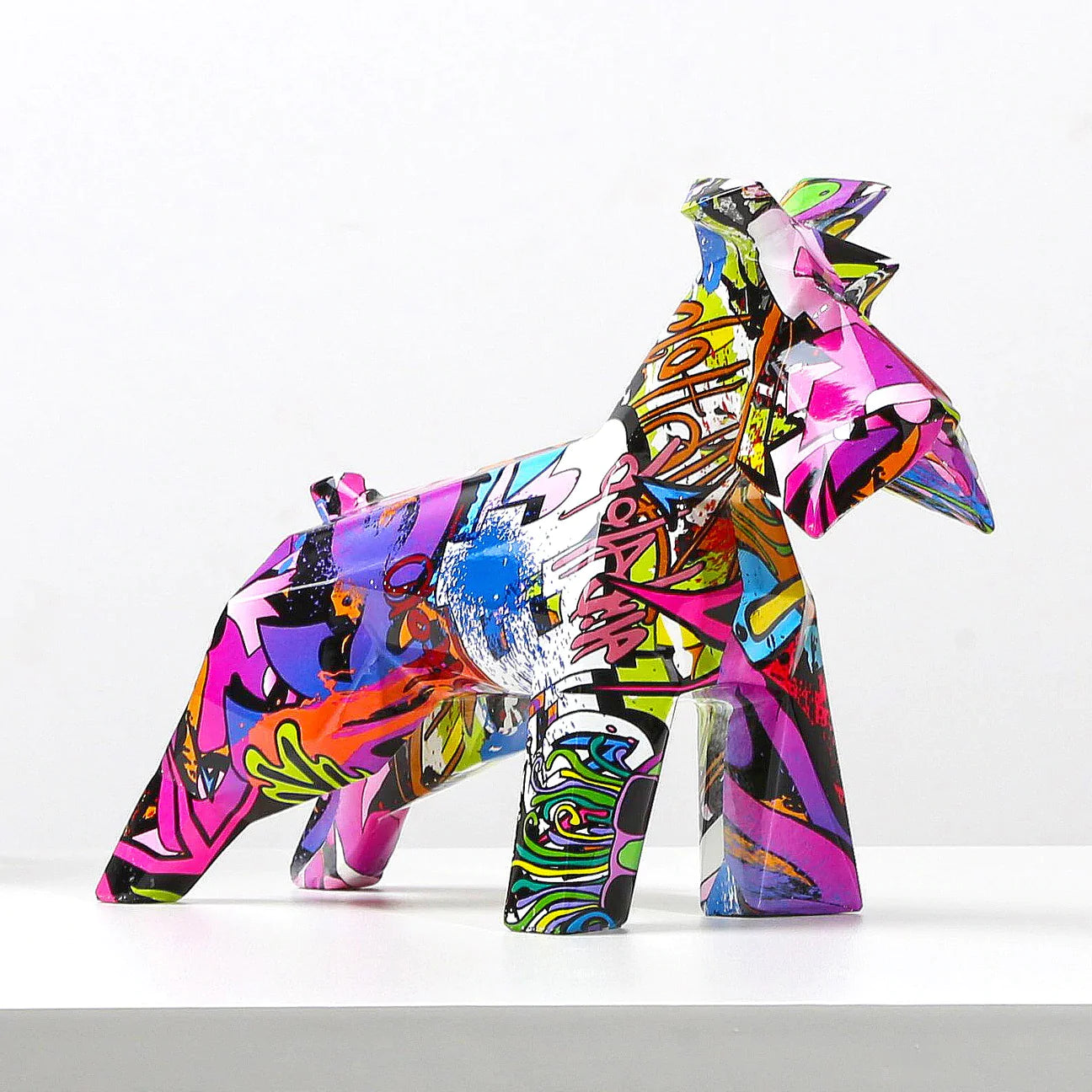 ArtZ® Schnauzer Graffiti Painted Statue