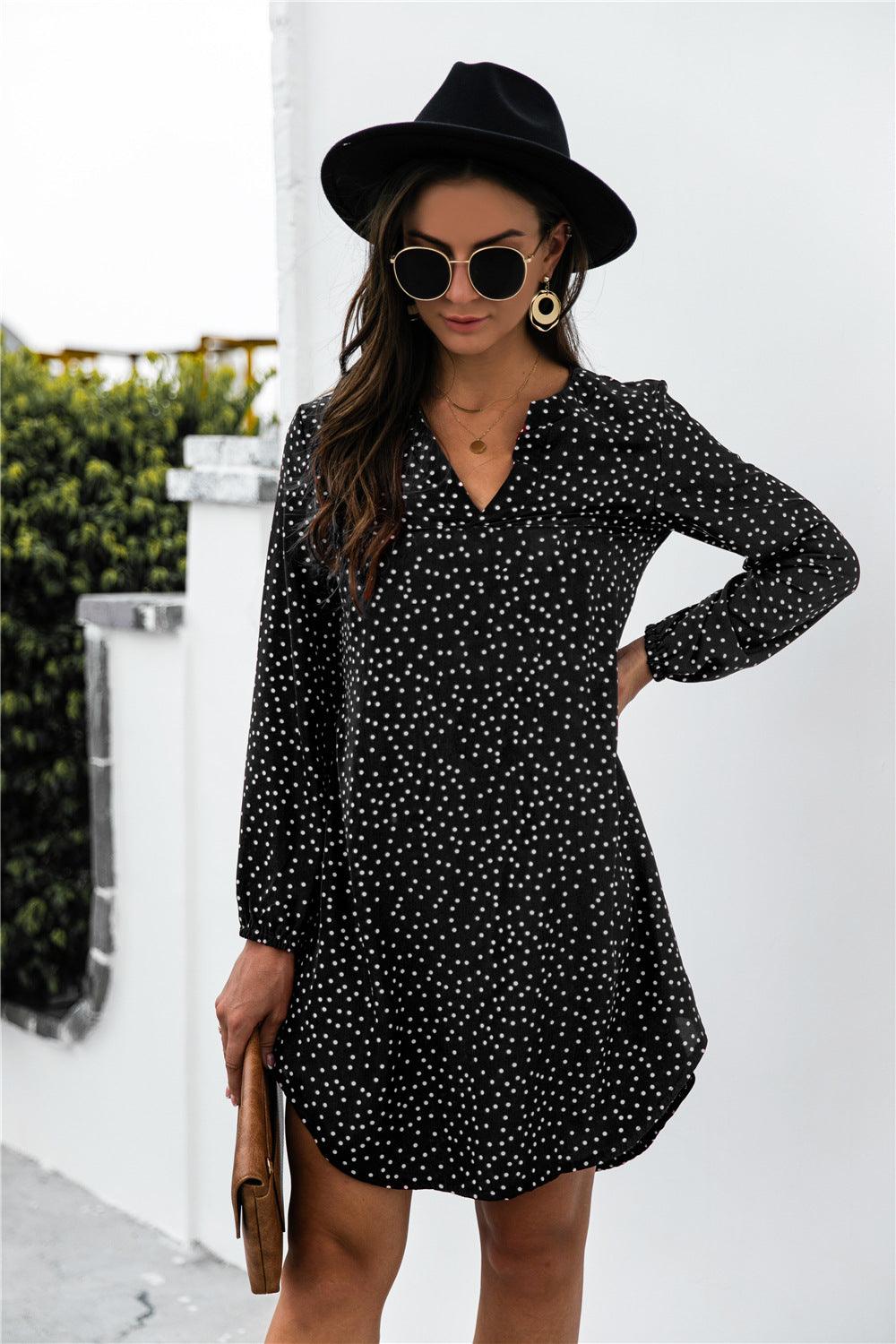 Polka Puff Sleeve Dress