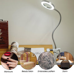 USB LED Magnifying Glass Desk Lighting 8X Magnifier Lamp Bendable Beauty Makeup Tattoo Light Reading