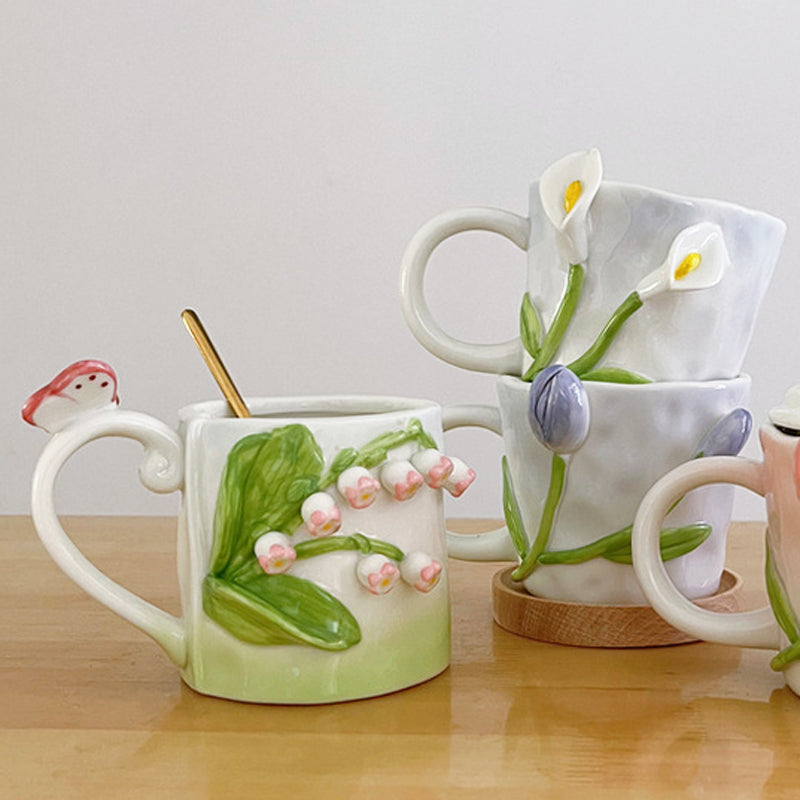 Cute Floral Ceramic Mugs