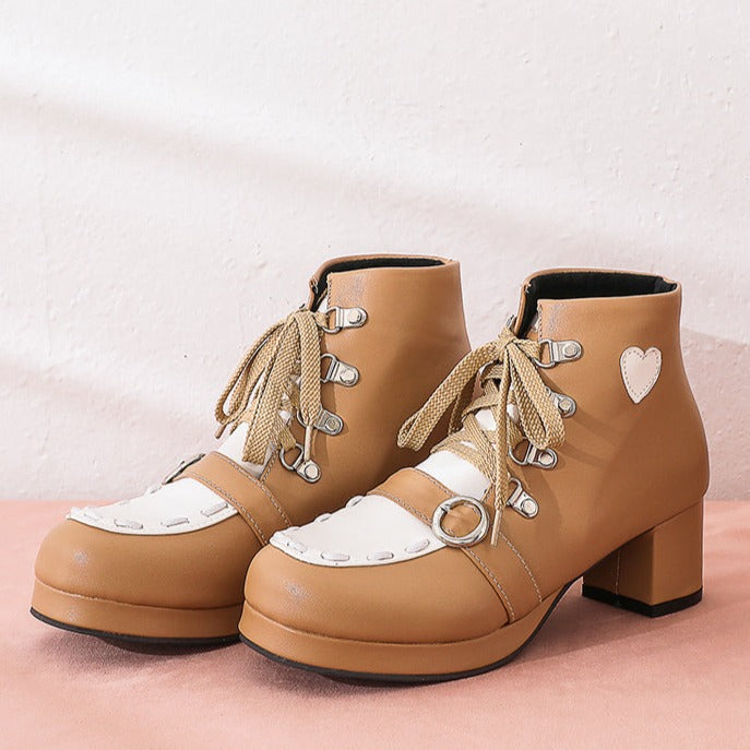 Lolita Shoes Winter Lace-up Cosplay Ankle Boots