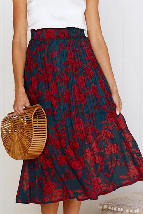 Love Forever Pleated Pocketed Midi Skirt