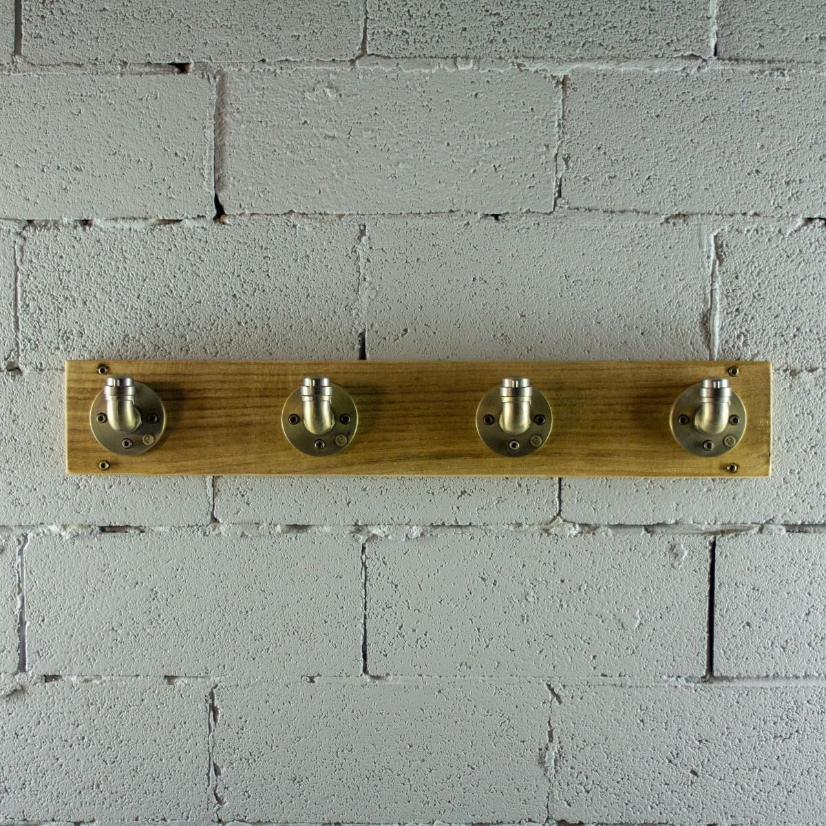 Modern Industrial Wall Mounted Four Hook Hat Rack