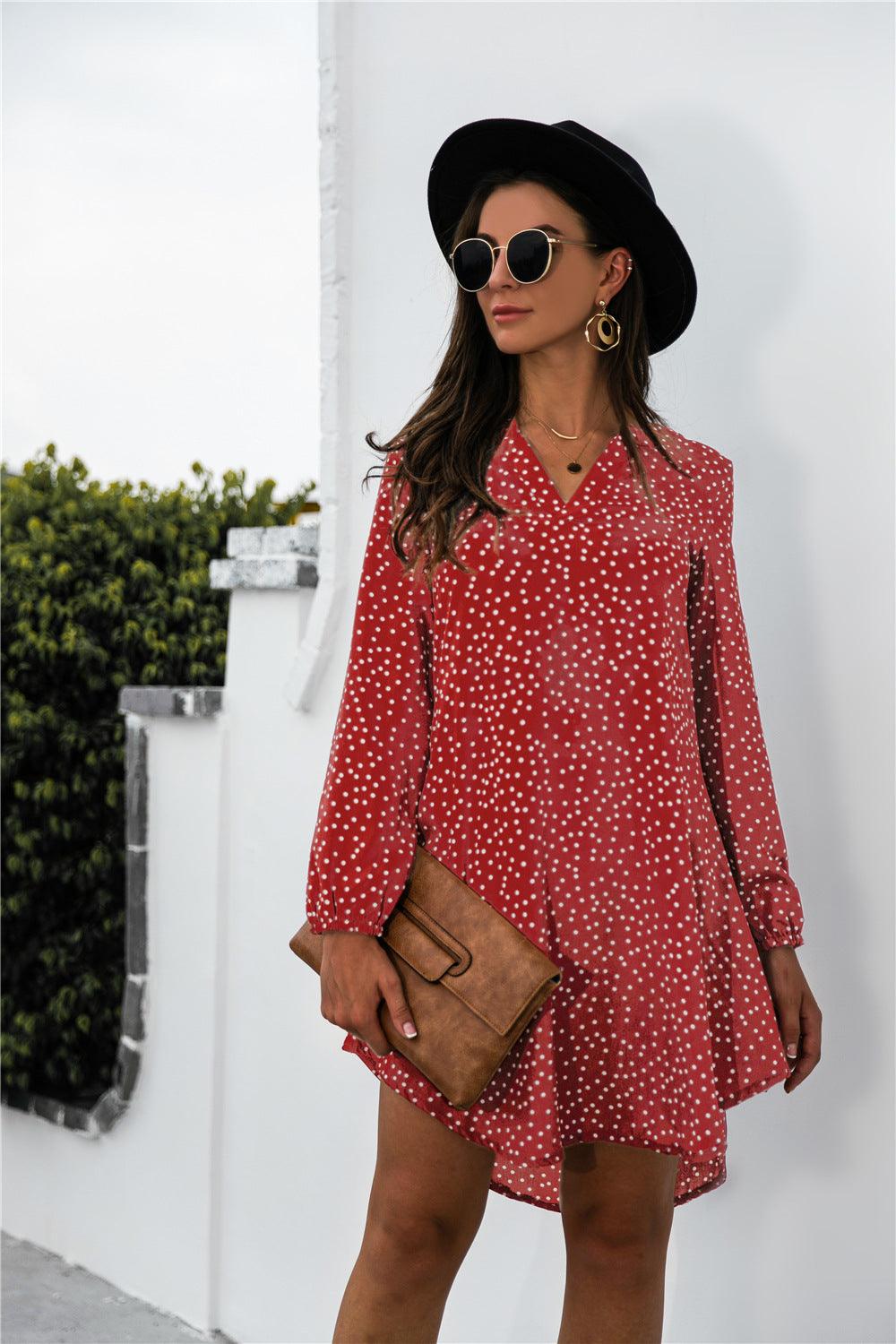 Polka Puff Sleeve Dress