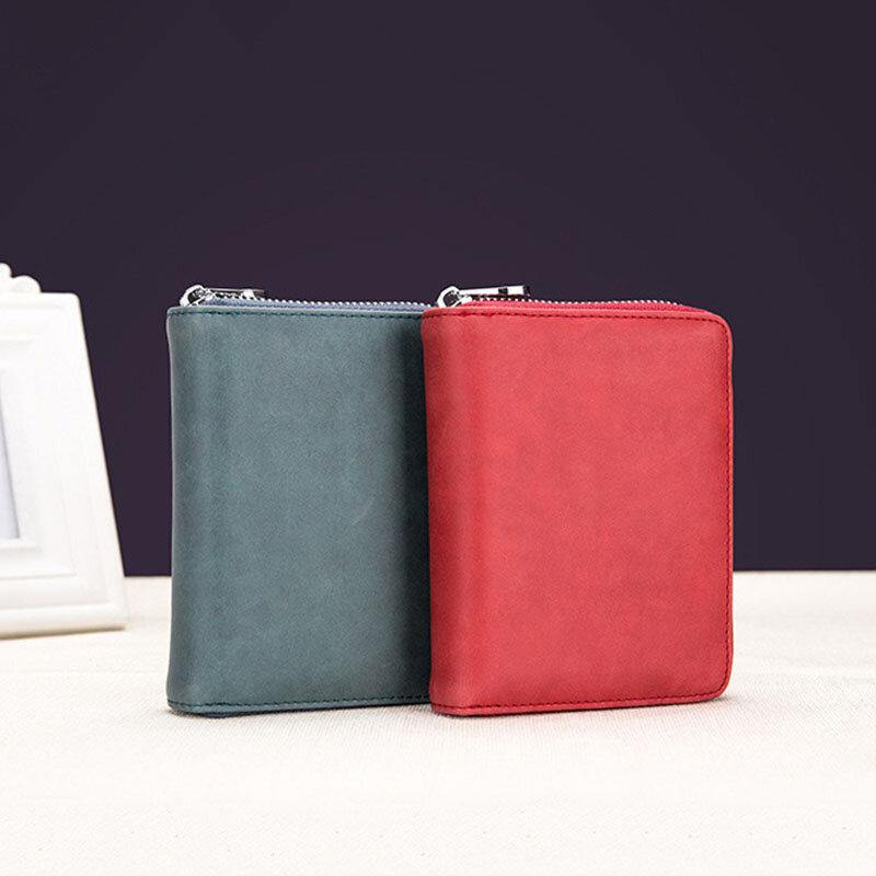 Women Genuine Leather RFID Anti-theft Organ Design Milti-card Slot Card Bag Card Holder Wallet