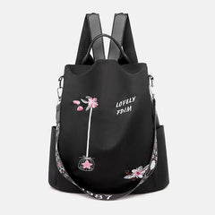 Women Multi-carry Oxford Embroidery Waterproof Ethnic Anti-theft Backpack