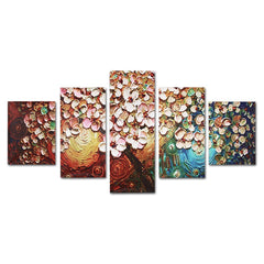 5Pcs Flower Tree Abstract Canvas Print Paintings Pictures Art Home Decor Unframed