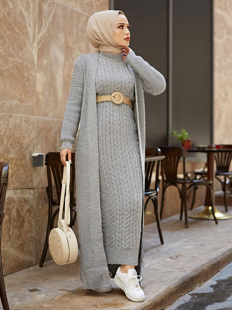 Women Dress New Season Autumn Winter Piece Hijab Knitwear