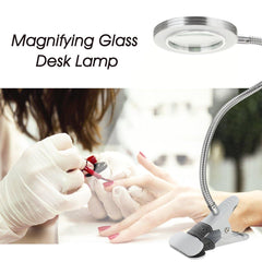 USB LED Magnifying Glass Desk Lighting 8X Magnifier Lamp Bendable Beauty Makeup Tattoo Light Reading