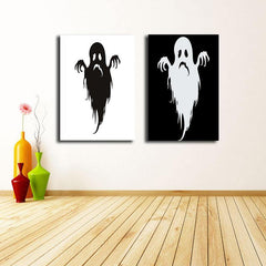 Miico Hand Painted Combination Decorative Paintings Halloween Ghost Wall Art For Home Decoration