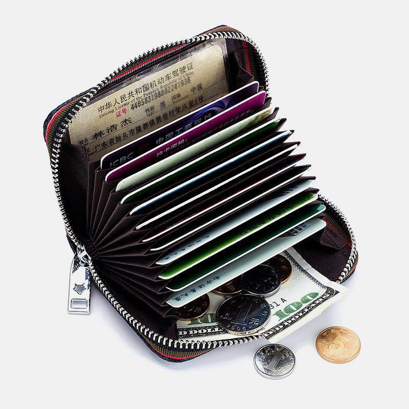 Women Genuine Leather Organ Design Multi Card Slot Small Card Holder Wallet