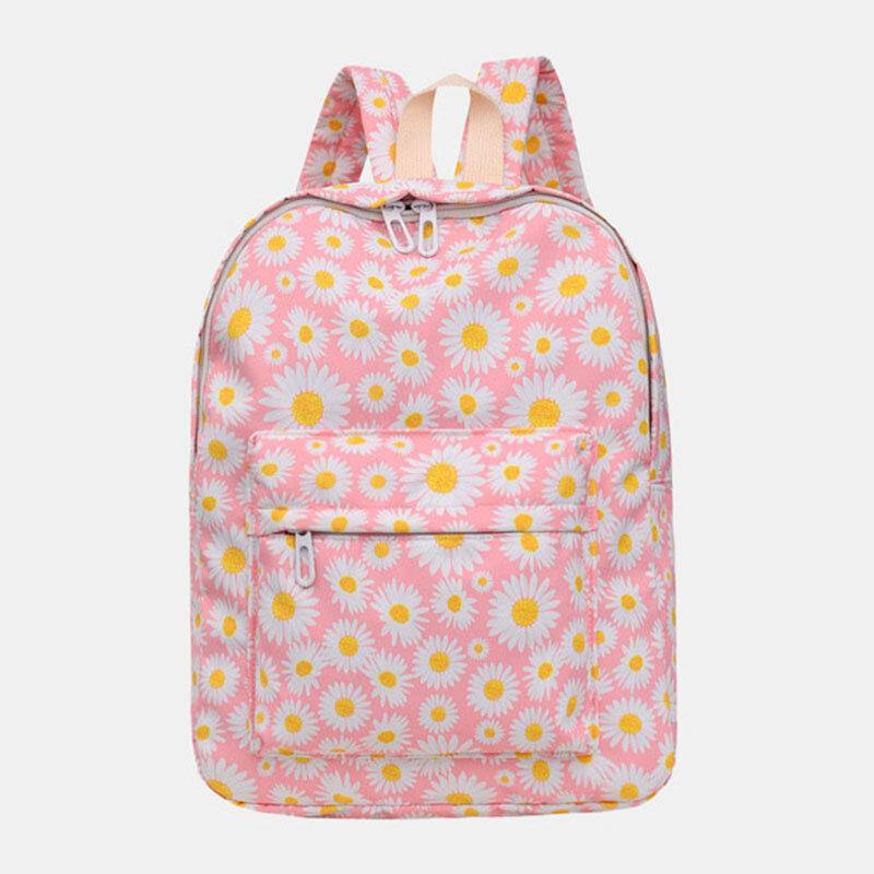 Mujeres Nylon Daisy Casual Campus Mochila Mochila escolar 