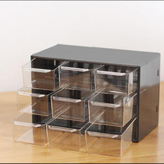 Plastic 9 Lattice Portable Mini Debris Cabinets Amall Drawer Jewelry Storage Box