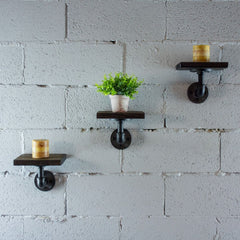 Three Piece Decorative Aged Wood Shelves