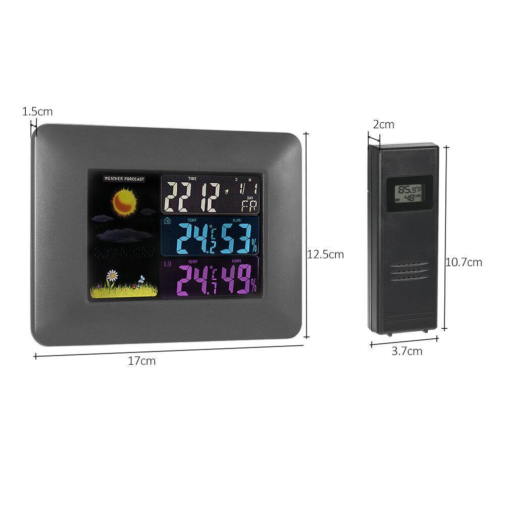 Multifunktionales kabelloses digitales Thermometer-Hygrometer, bunte LCD-Wettervorhersageuhr 