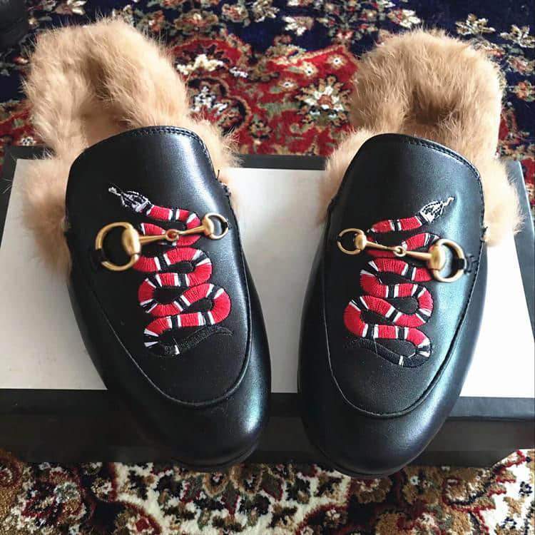 Women Casual Buckle Fur Embroidery Mules Slippers Shoes