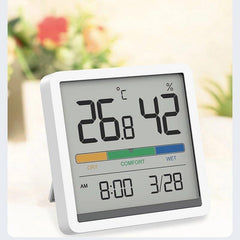 XIAOMI Miiiw Mute Temperatur Luftfeuchtigkeitsuhr Digitaler Hygrometer Wecker Innenthermometer Luftfeuchtigkeitsmonitor Smart Home mit 3,34 Zoll großem LCD-Bildschirm 