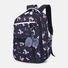 Women Fluffy Ball Print Anti-theft Multifunction Laptop Bag Backpack