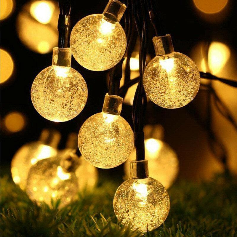 20/50 LEDS Kristall Ball 5M/10M Solar Lampe Power LED String Fairy Lichter Solar Girlanden Garten Weihnachten dekor Für Outdoor 