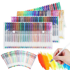 48/100 Colours Set Gel Pens Art Books Markers Glitter Neon Metallic Art Pens