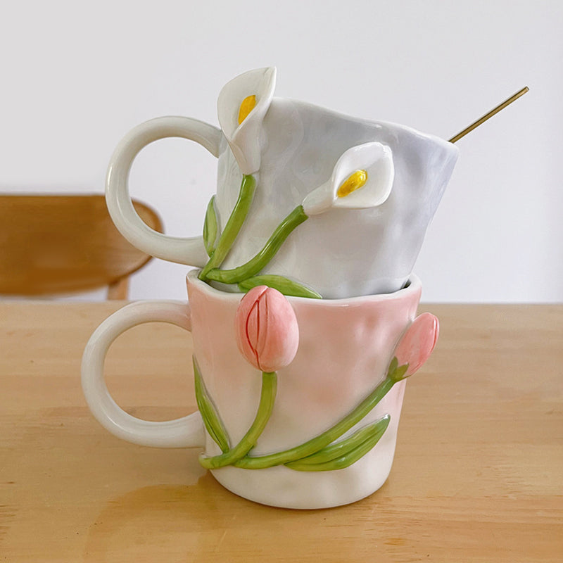 Cute Floral Ceramic Mugs