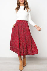 Love Forever Pleated Pocketed Midi Skirt