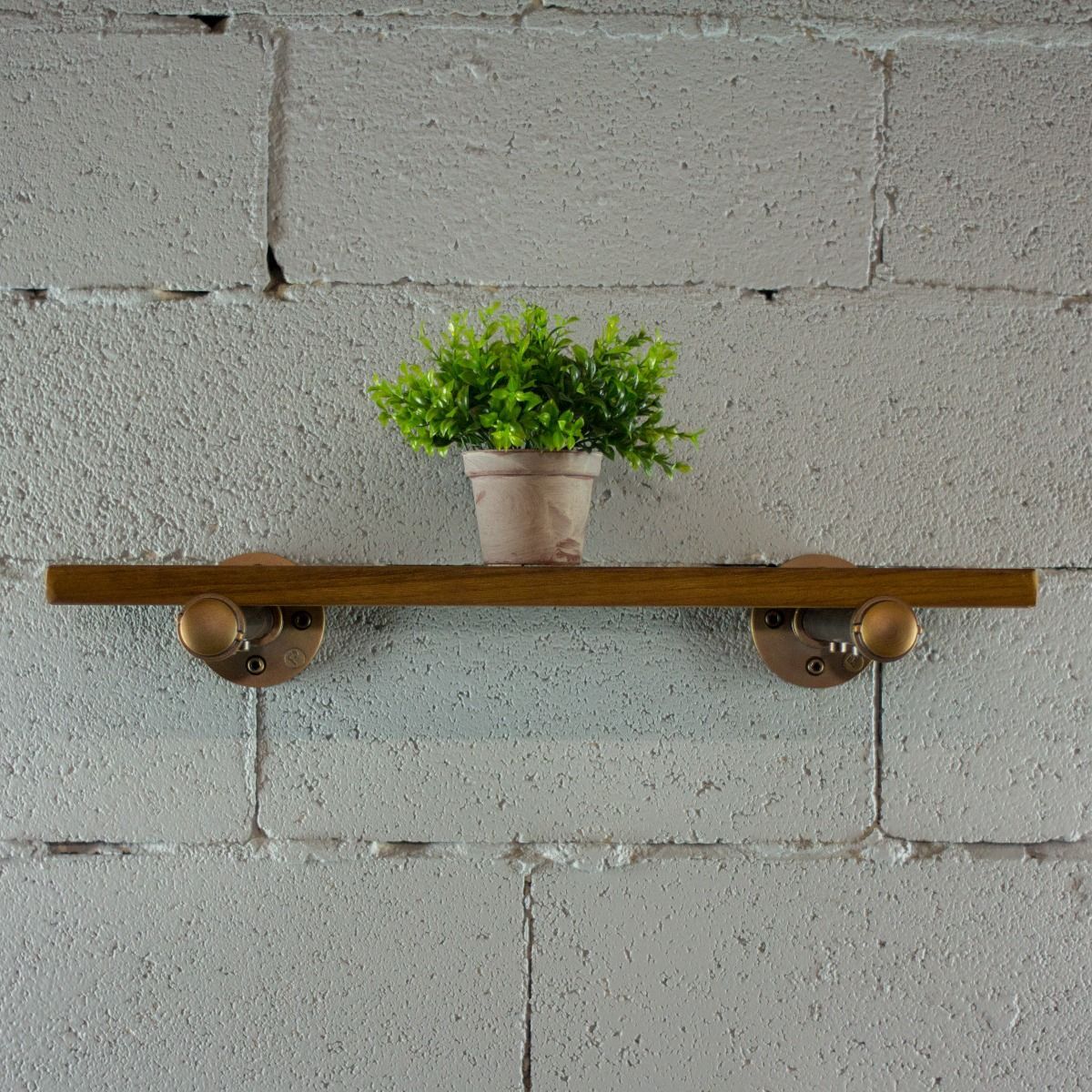 Industrial Vintage Wood Finish Wall Mounted Shelf