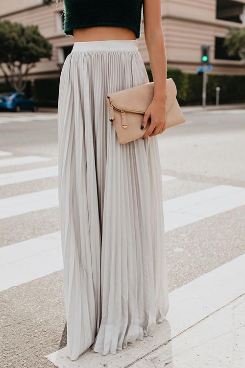 Love Poem Pleated Maxi Skirt