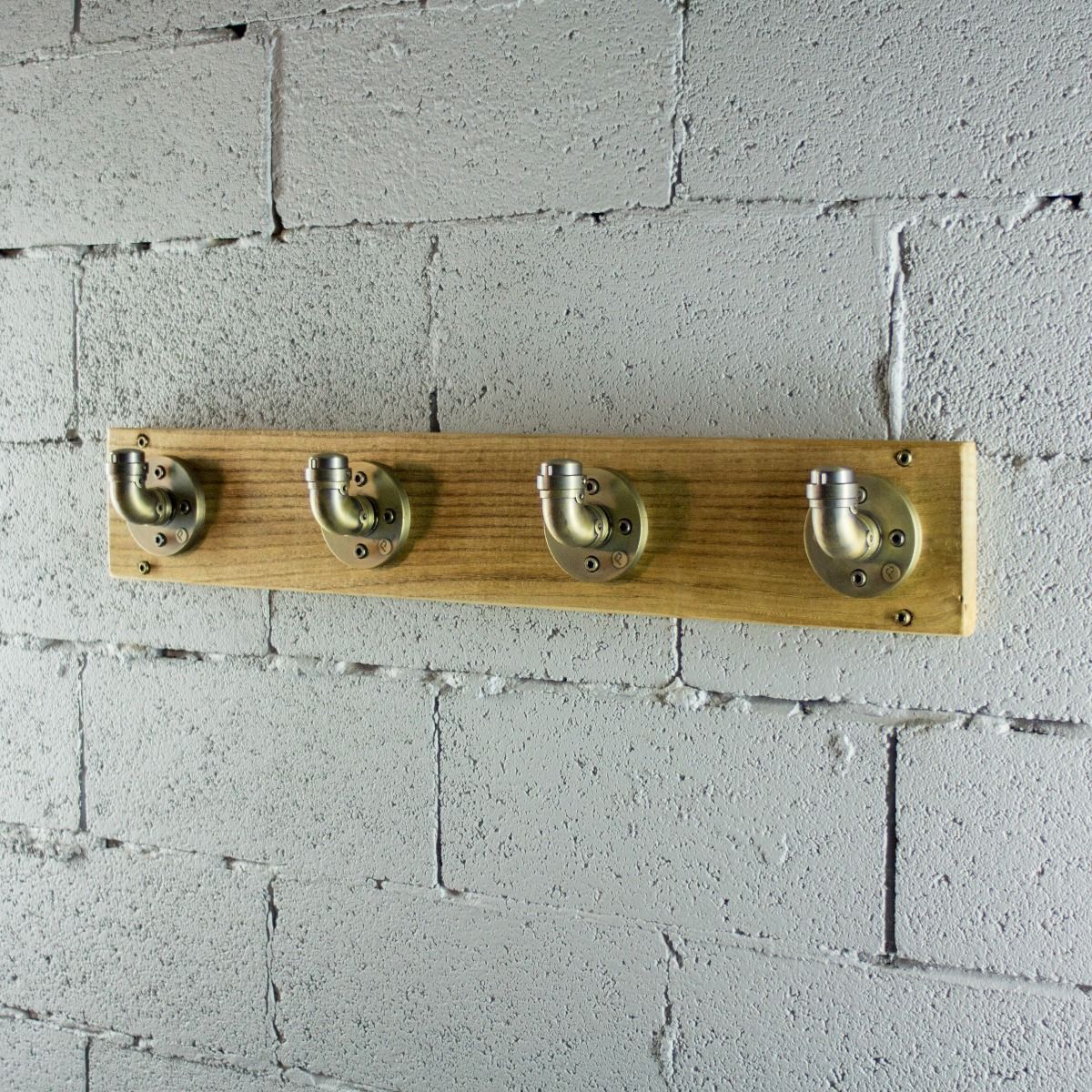 Modern Industrial Wall Mounted Four Hook Hat Rack