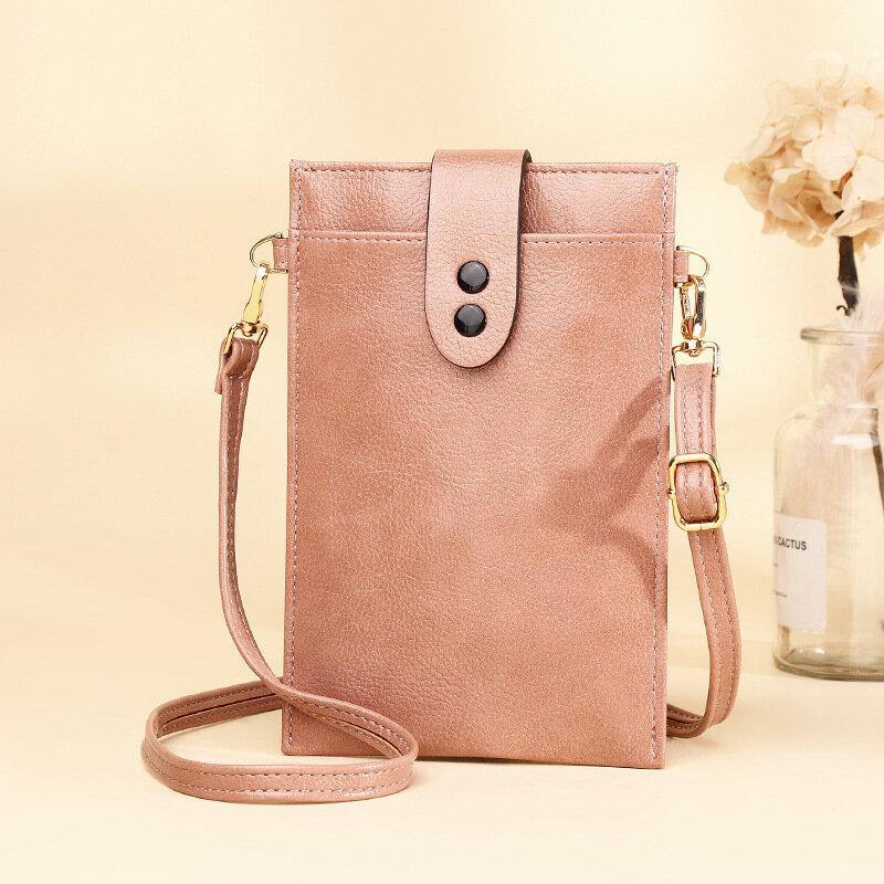 Bolso de teléfono de 6,3 pulgadas Retro de cuero PU para mujer, Mini bolso cruzado con ranura para múltiples tarjetas, bolso de hombro 