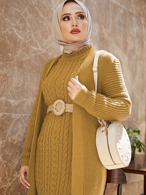 Women Dress New Season Autumn Winter Piece Hijab Knitwear