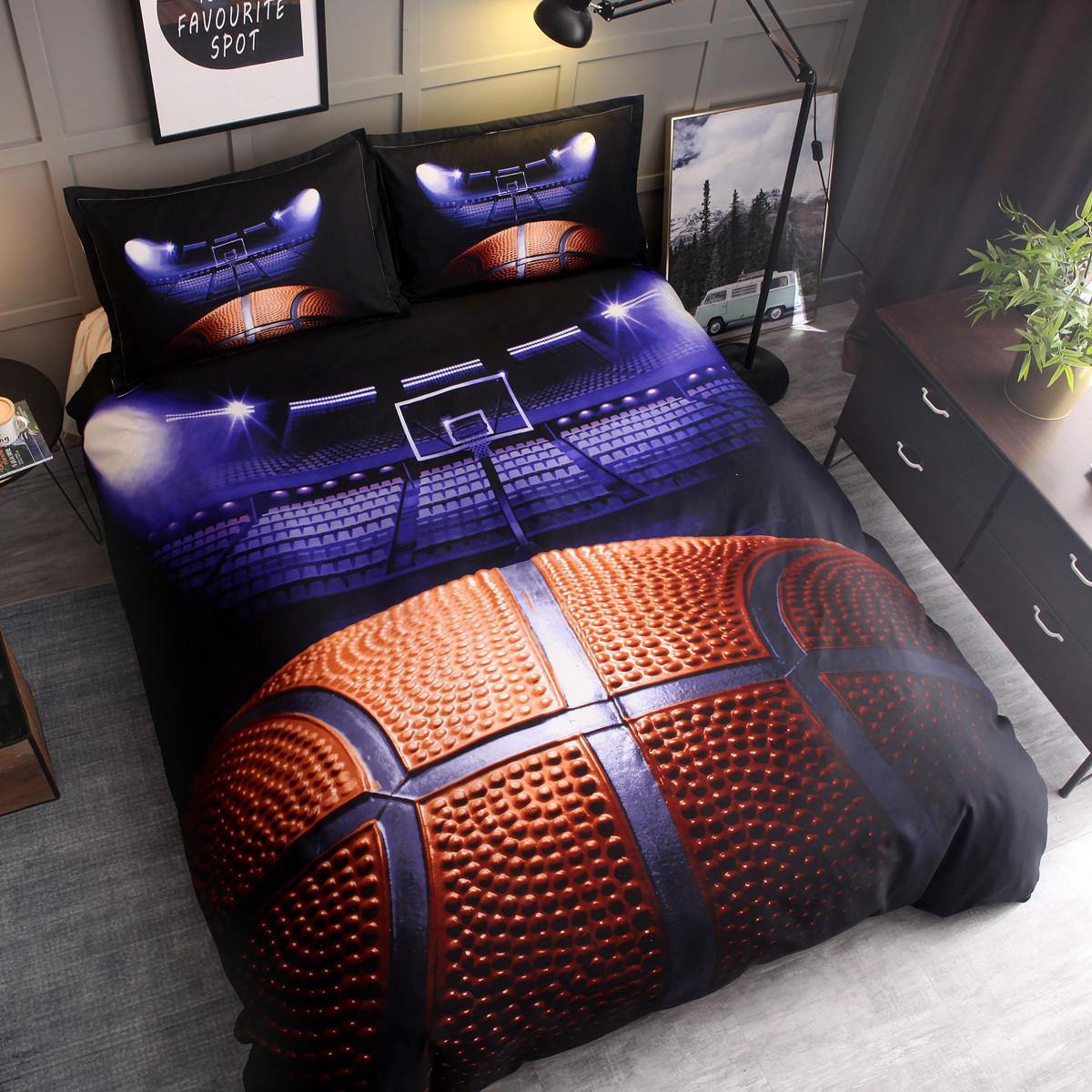 Bedclothes Basketball Print Bedding Set Quilt Duvet Cover Pillowcase Decor Bedding Sets