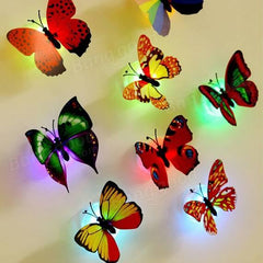 Honana DX-138 6PCS Colors Changing LED Flashing Butterfly Night Light Decorative Lights 3D Stickers