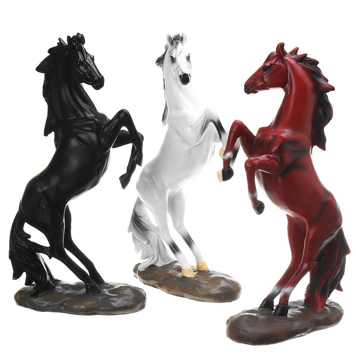 Resin Horse Statue Ornament Figurine Chic Home Hotel Feng Shui Horse Decorations