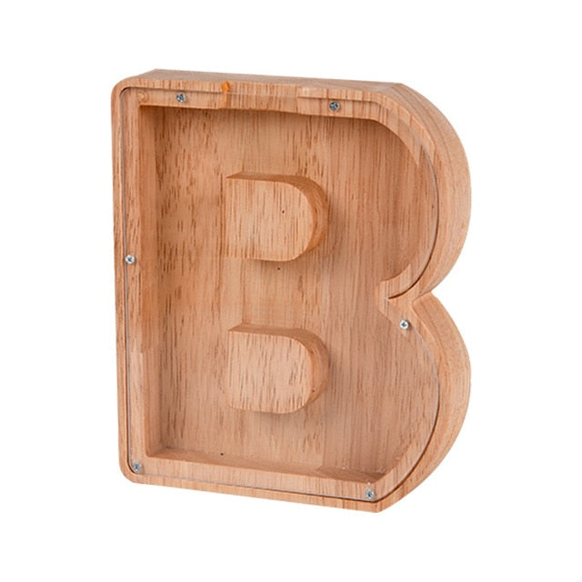 🔥 Last Day Promotion - Wooden Letter Piggy Bank - Gift For Kids