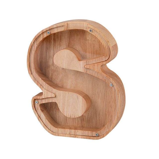 🔥 Last Day Promotion - Wooden Letter Piggy Bank - Gift For Kids