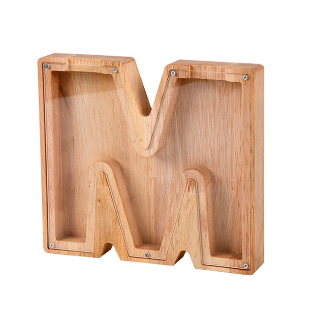 🔥 Last Day Promotion - Wooden Letter Piggy Bank - Gift For Kids