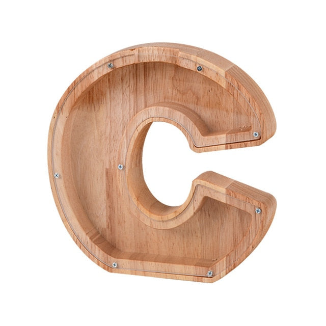 🔥 Last Day Promotion - Wooden Letter Piggy Bank - Gift For Kids