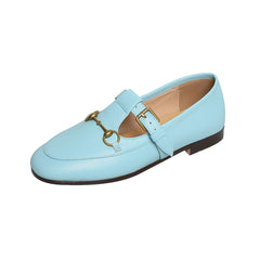 Womens Leather T-buckle Mules Summer Mray Jans Shoes