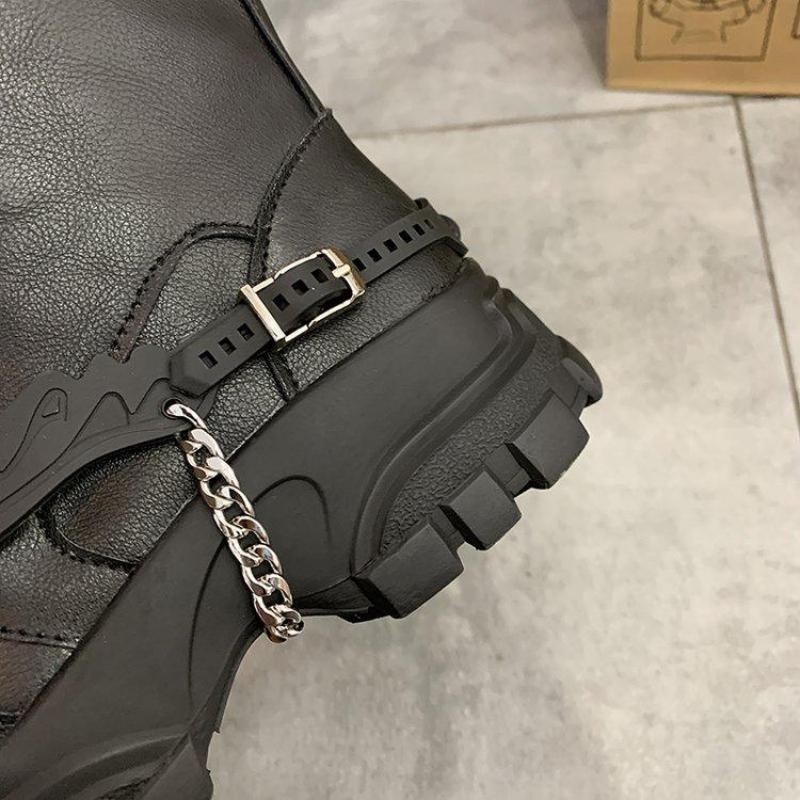 Punk Chain Platform Ankle Boots