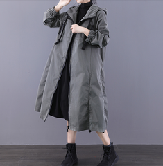 A-line Long Women Casual Hooded Parka Plus Size Coat Jacket JT200941